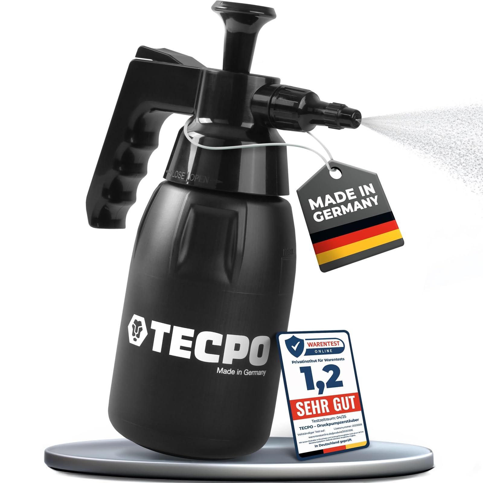 TECPO Bremsenreiniger, 5 Liter Teilereiniger mit Sprühflasche, 1 Liter