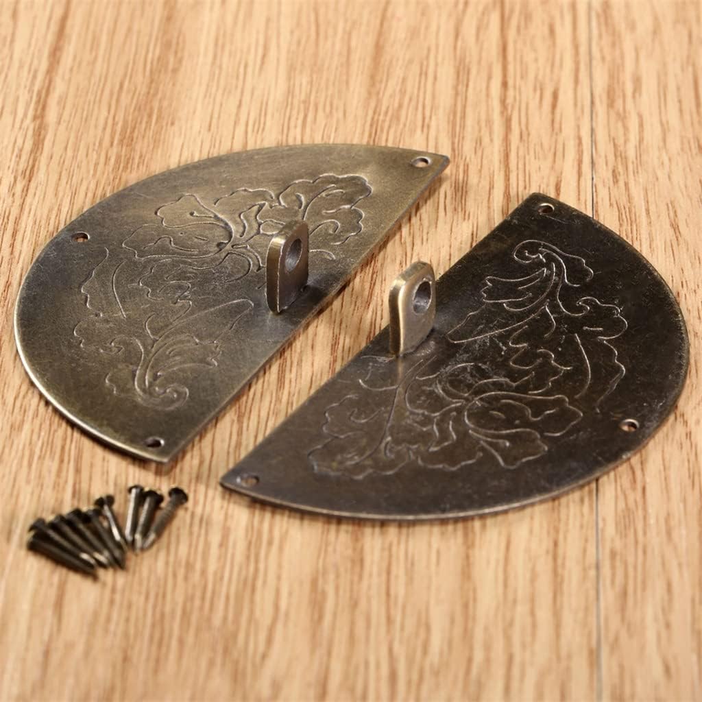 Antique Bronze Retro Ancient Furniture Door Lock Latch Plate Handle Pulls Knocker for Drawer Cabinet Cupboard