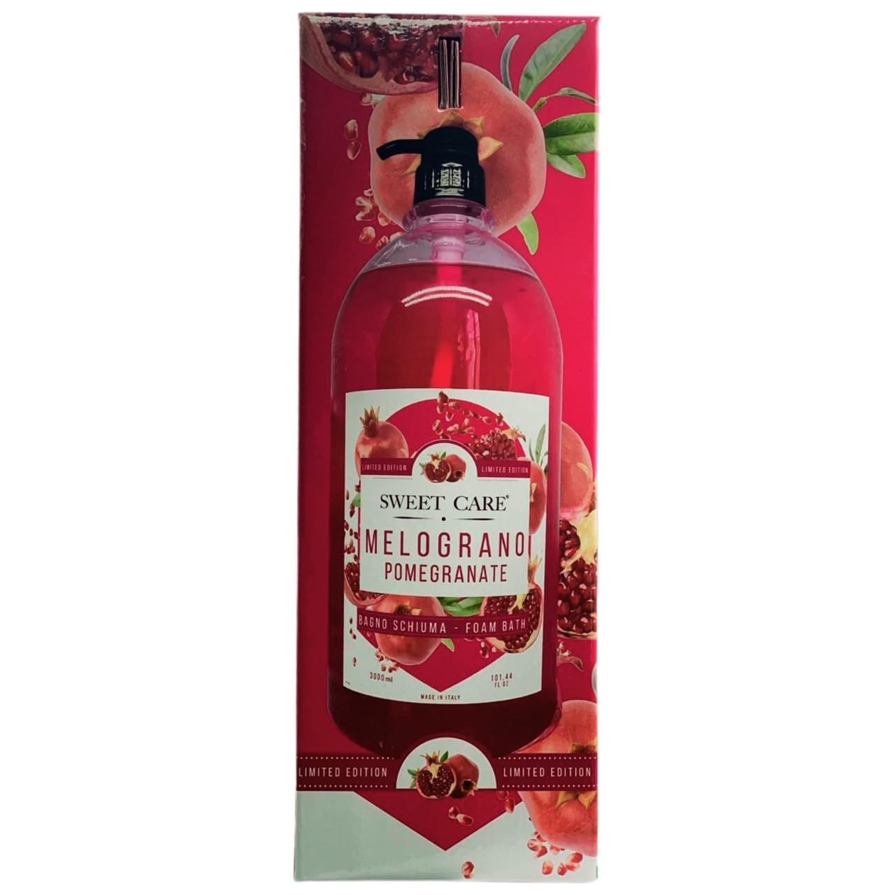 2x Bagnoschiuma MELOGRANO Con Dispenser,Dolce Profumazione Al Melograno e Mirtillo Nero.La Sua Formulazione Limita L’Insorgenza Di Reazioni Avverse e Garantisce Un’Estrema Tollerabilità Cutanea 3000ml