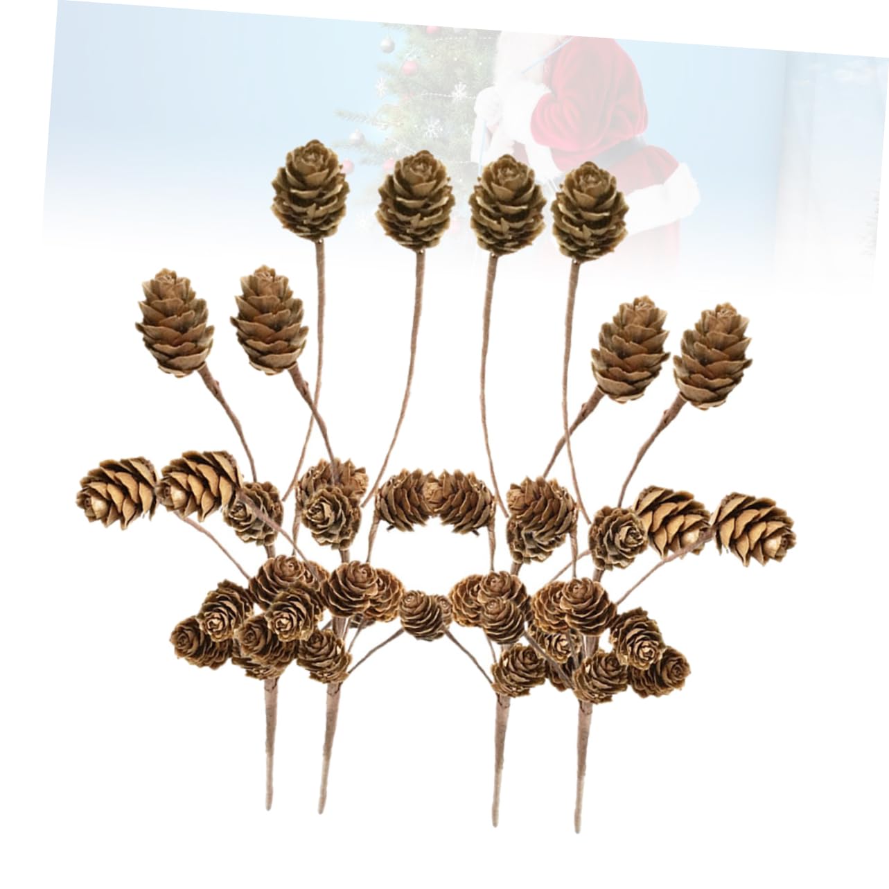 Abaodam 12 De Pino Púas De Pino con Piñas De Pino De Navidad Guirnalda De Pino Decoración De Púas De Navidad Púas De Pino Falso Arreglo De Flores Artificiales