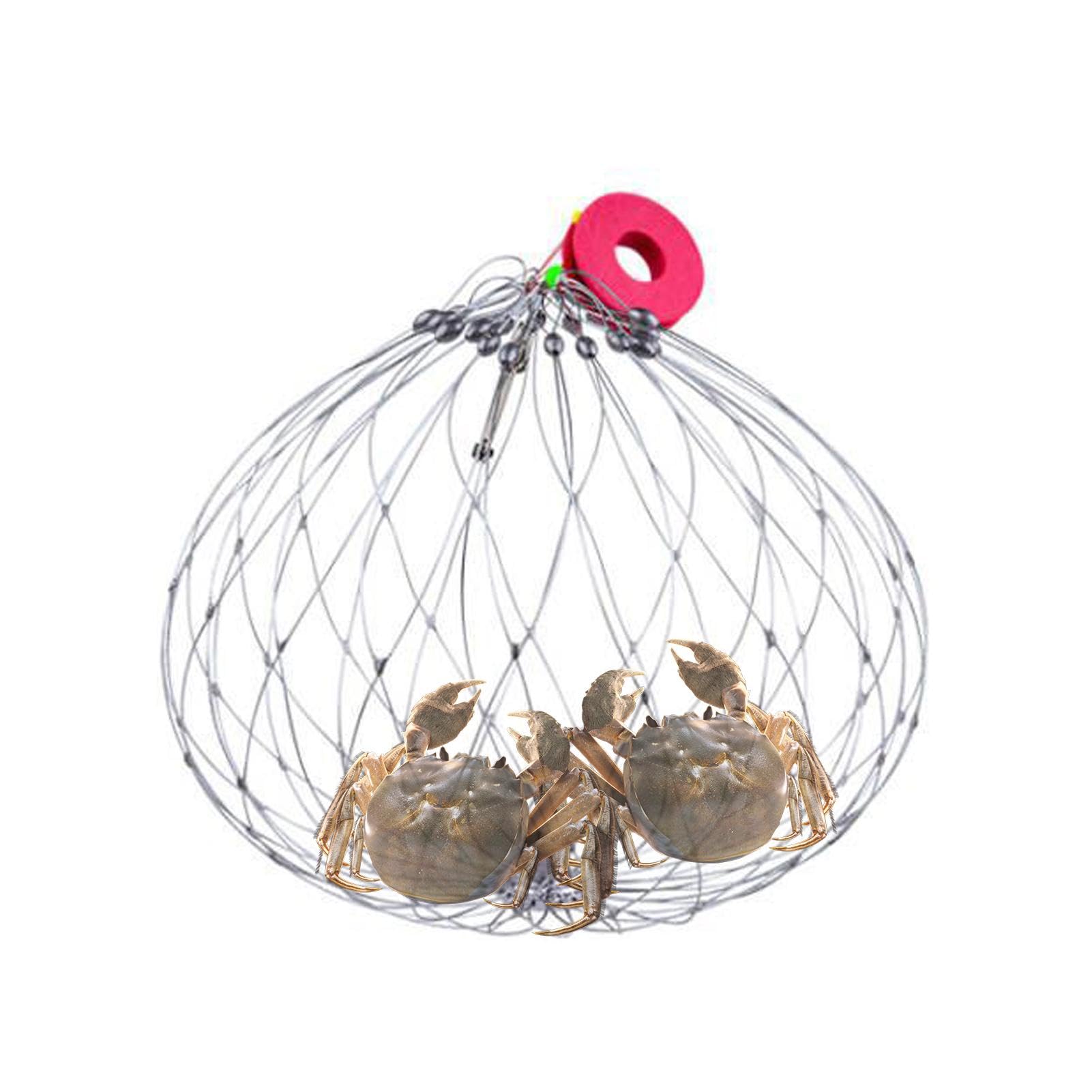 Generic Steel Crab Cage - Flexible Crabbing Fishing Net, Auto Open/Close, Versatile Lobster Crab Trap for Catching Hairy Crabs, Seafood Trap, Fish, Lobsters