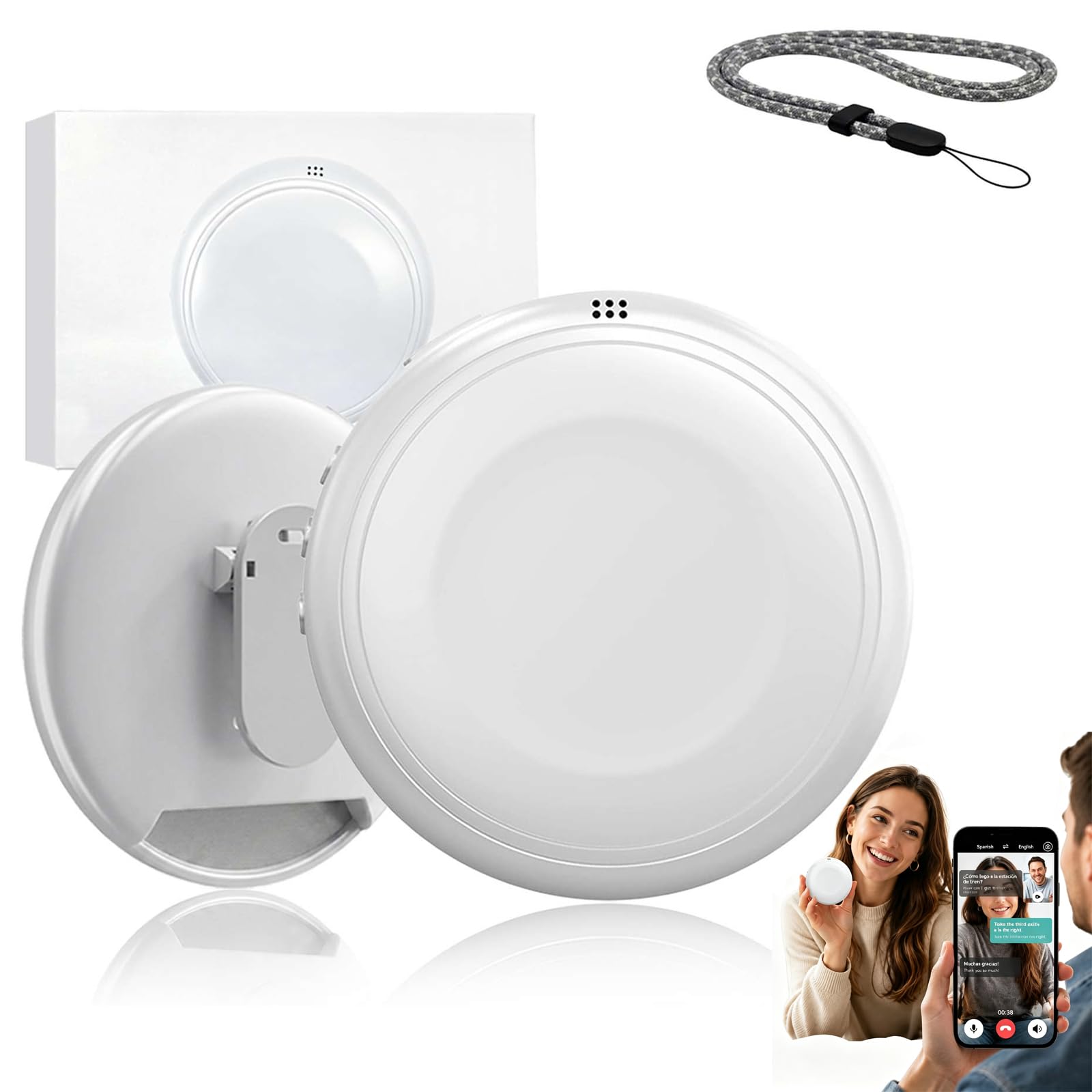 Smart Wearable Translator English Spanish Voice Translation Device