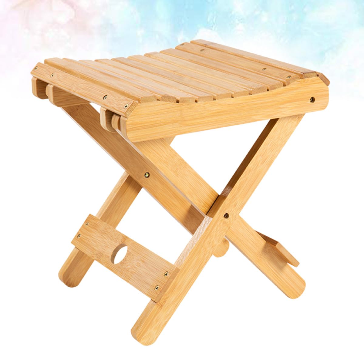 MAGICLULU Sgabello Pieghevole Portatile in Legno, per Ragazzo Ragazza, Kaki | Realizzato a Mano, Uso Multiuso, Design Richiudibile, per Patio e Spiaggia, Confezione da 1 Pezzo