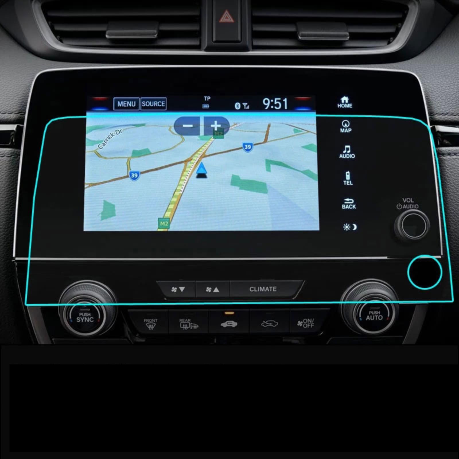Nawigacja samochodowa Szkło hartowane Ekran LCD Folia ochronna Naklejka Osłona Dla HONDA CRV C-RV 2017 2018
