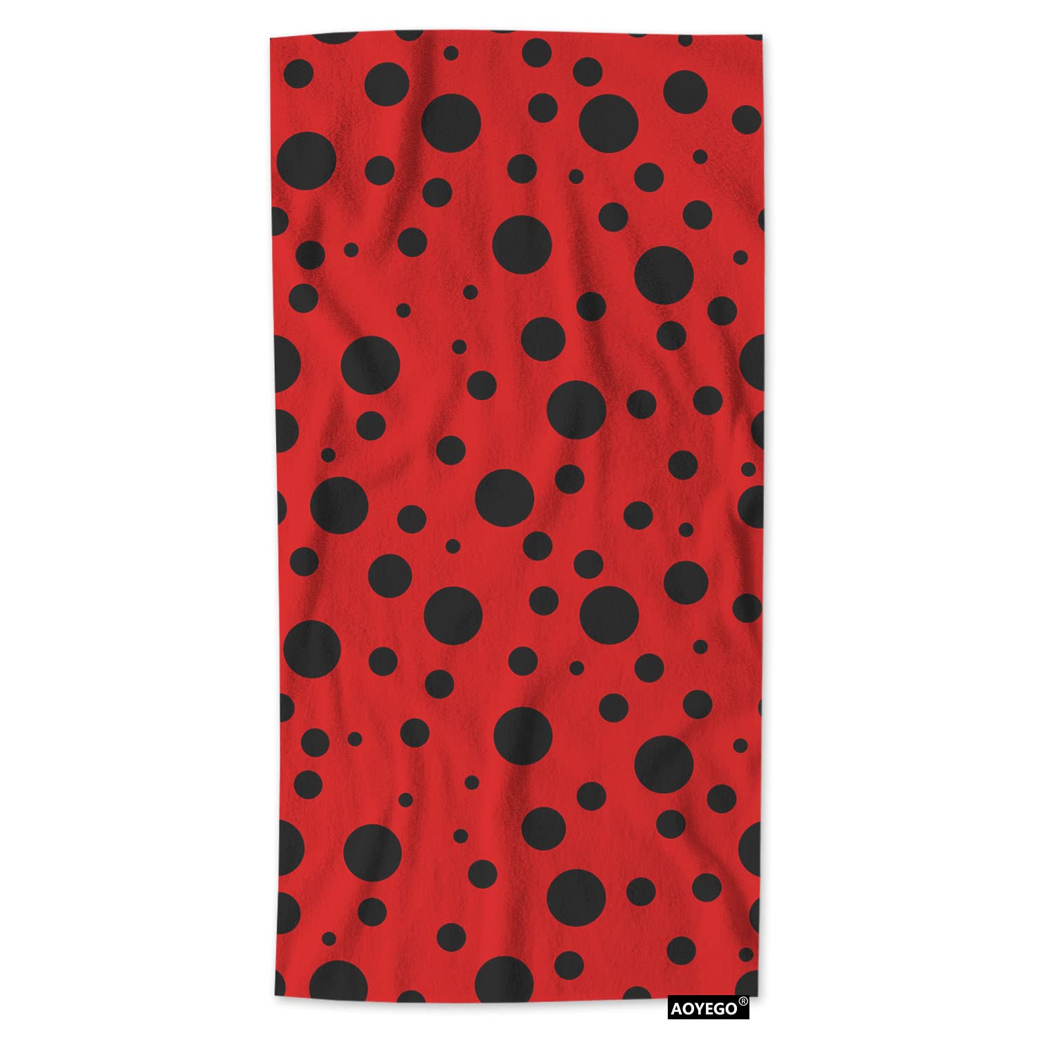 AOYEGO Mikrofaser-Badetuch Mit Schwarzen Punkten – Superweich, Saugstark, 38x76 Cm, Für Bad, Küche & Spa