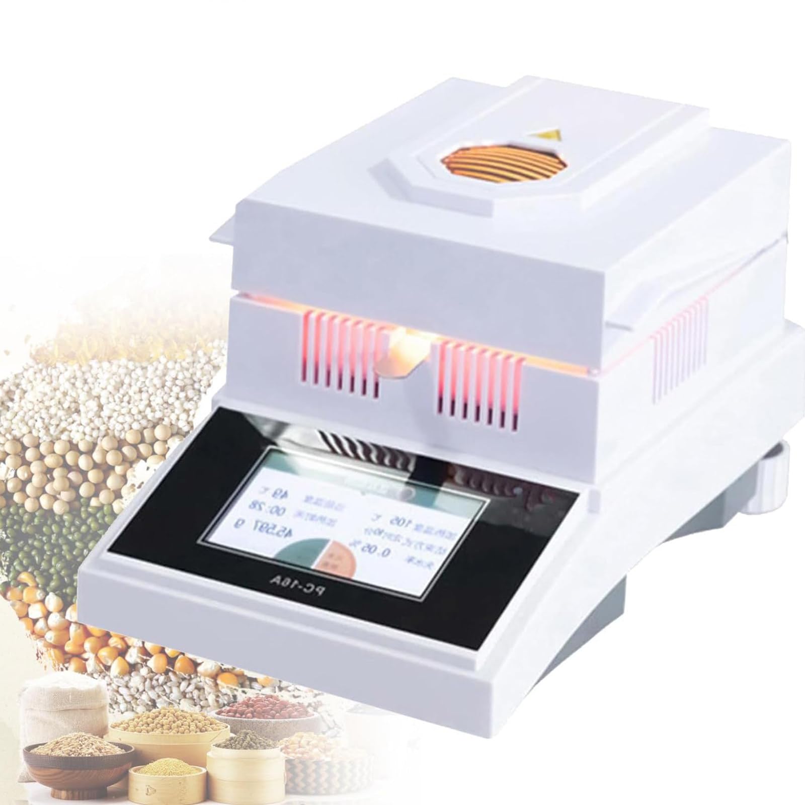 FAXIOAWA Elektronischer Halogen-Feuchtigkeitsanalysator, Temperaturregelung 60–160 ℃, geeignet für Gummi/Tee/Getreide, hochpräziser Feuchtigkeitstester, 100 g/1 mg