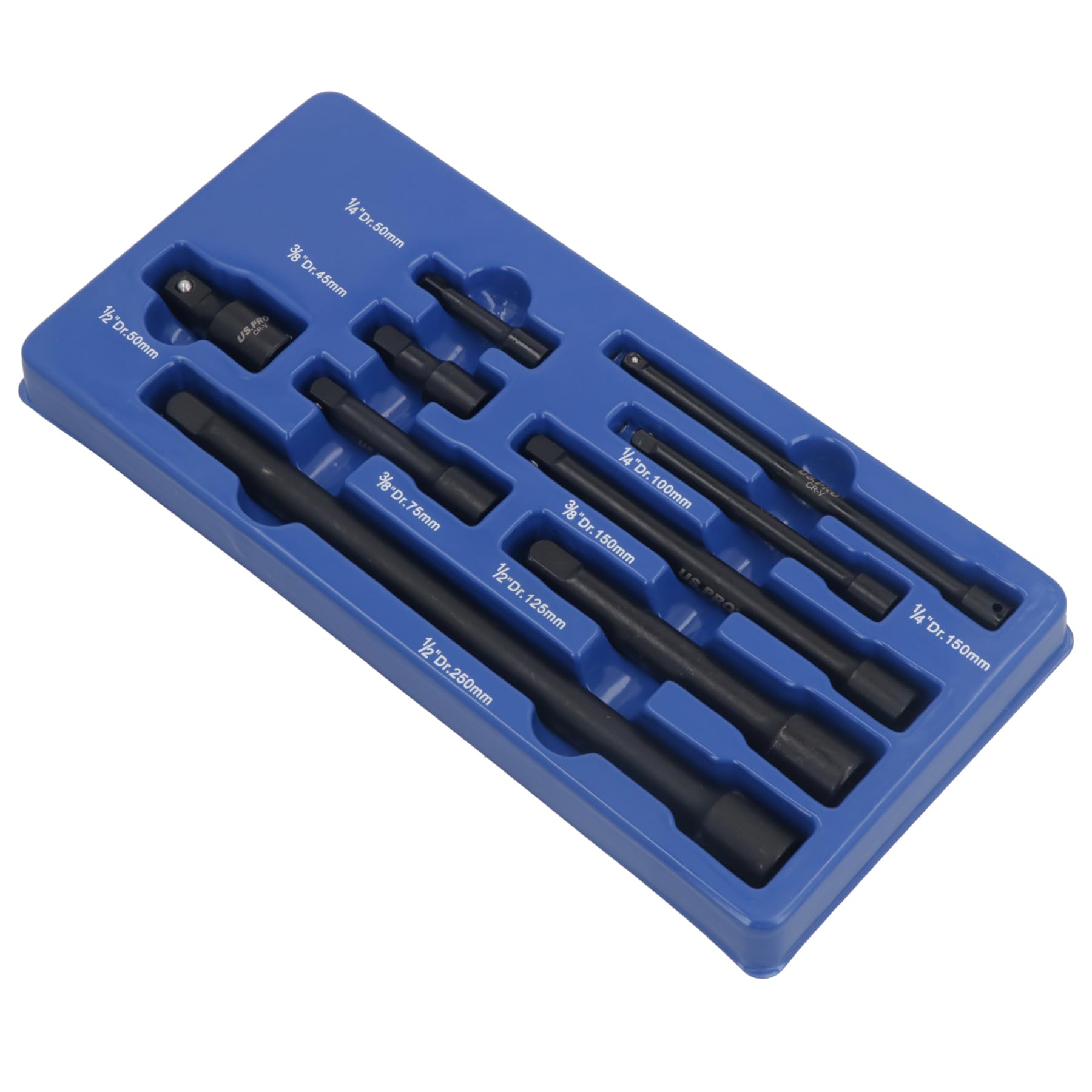 AB Tools 9Pc Mixed Drive Impacted Impact Socket Extension Bar Set 1/4" 3/8" 1/2" Drive from B&Q