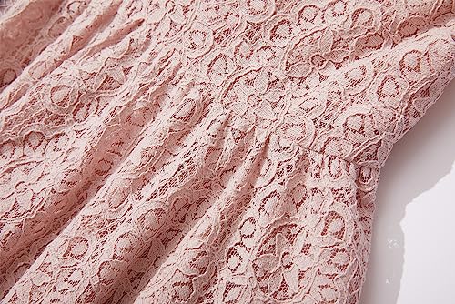 Rysly Toddler Girls Backless Flutter Sleeve Lace Party Dress Elastic Waist Bow Kid Casual Dresses4