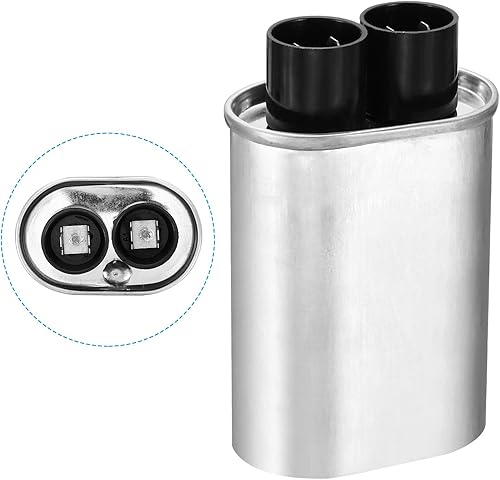 Miniatura 8 de PATIKIL Condensador de microondas, 0.8uF AC 2100V Condensador de alto voltaje de 0.276 in de distancia para horno microondas universal, tono plateado