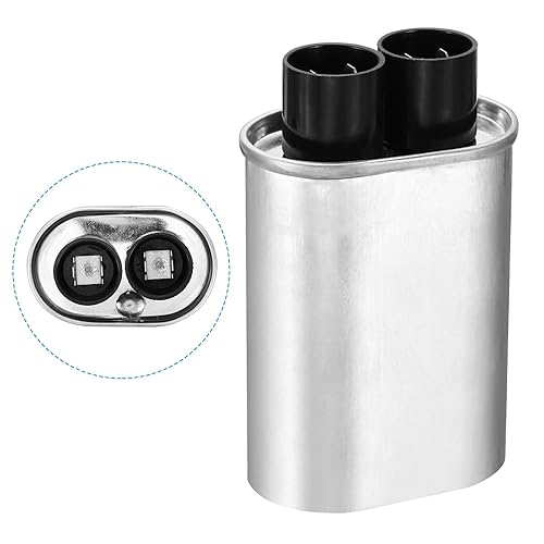 Miniatura 3 de PATIKIL Condensador de microondas, 0.8uF AC 2100V Condensador de alto voltaje de 0.276 in de distancia para horno microondas universal, tono plateado