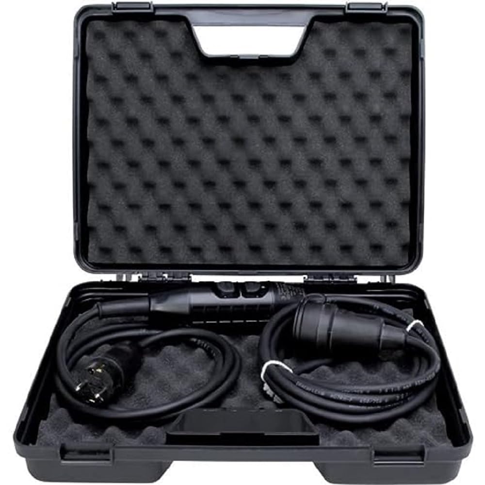 Kopp 143800015 PRCD-S, IP44, 230 VAC, im robusten Koffer, Vollgummi-Stecker und Vollgummi-Kupplung mit Deckel, Leitungslängen: 150 cm und 300 cm, Leitung: H07RN-F3G 1,5 mm², Schwarz