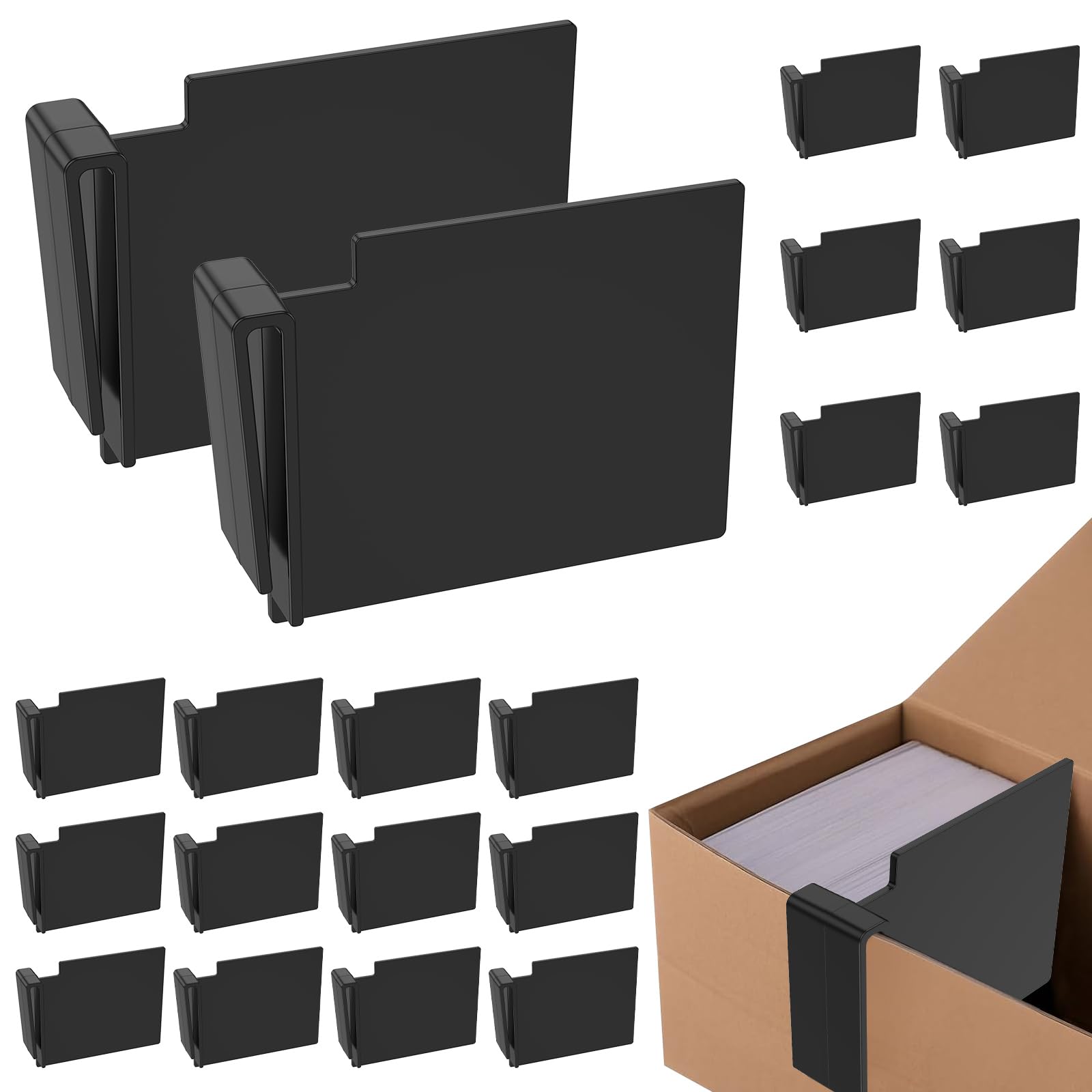 Card Box Dividers,ABS Trading Card Divider Clip Storage Separator Clips the Cardboard Side Wall for MTG/TCG/Sports/Baseball Cards Organizer for Collector(20Pcs)