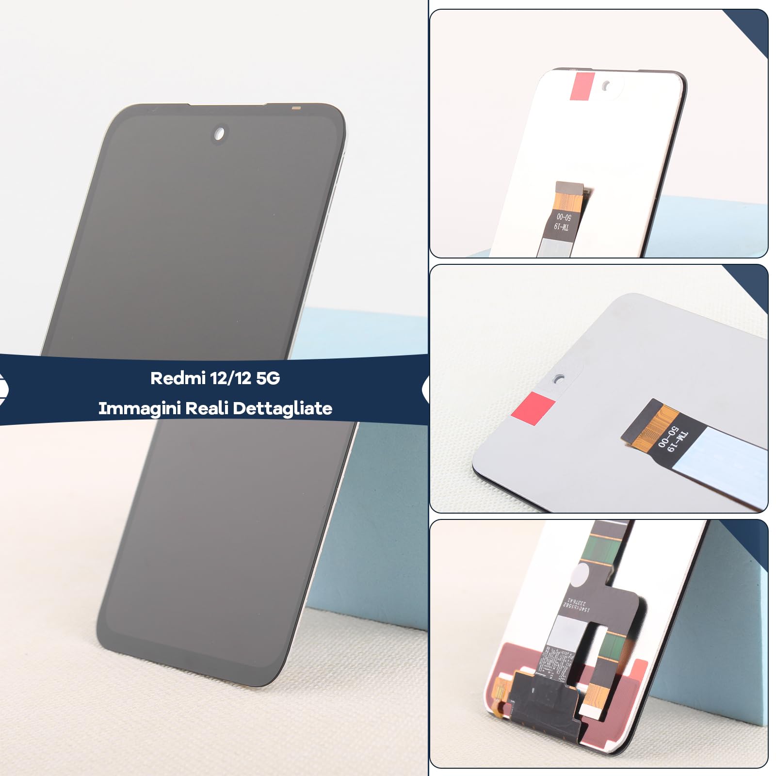RongZy Schermo LCD per Xiaomi Redmi 12 Sostituzione Display per Xiaomi Redmi 12 5G Digitizer Assembly Vetro di Ricambio Touch Screen con Strumenti(6.79", Nero)