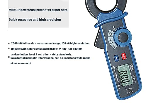 Probador de corriente de fuga Pinza Medidor CEM DT-9810 Mini Medidor de Corriente de Fuga CA miniatura 5