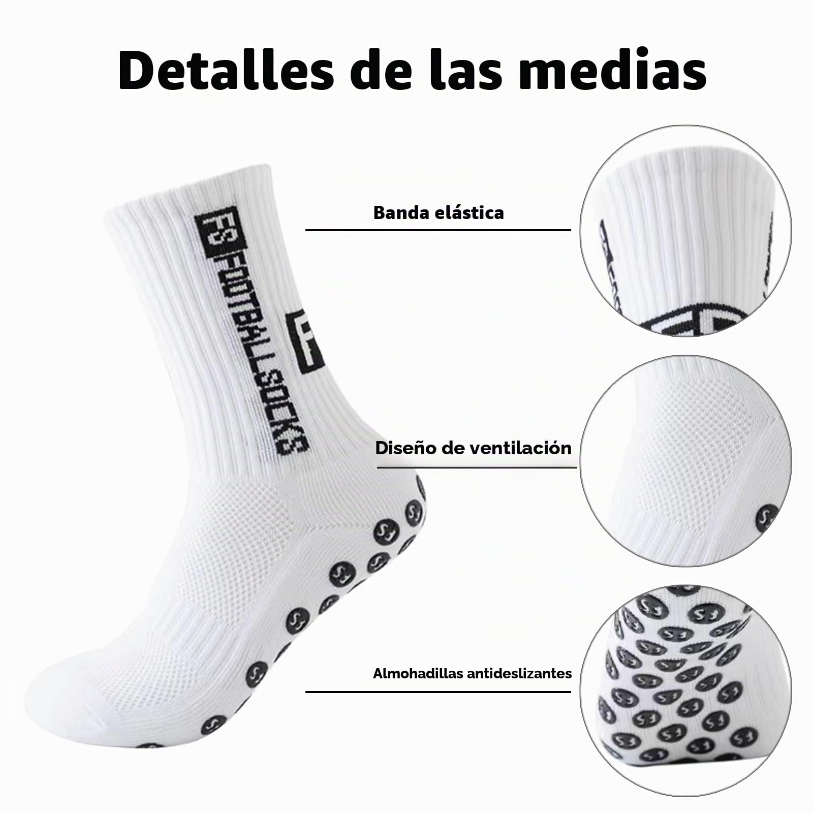 Calcetines de fútbol, calcetines deportivos antideslizantes, Calcetines Futbol Antideslizantes con Agarres