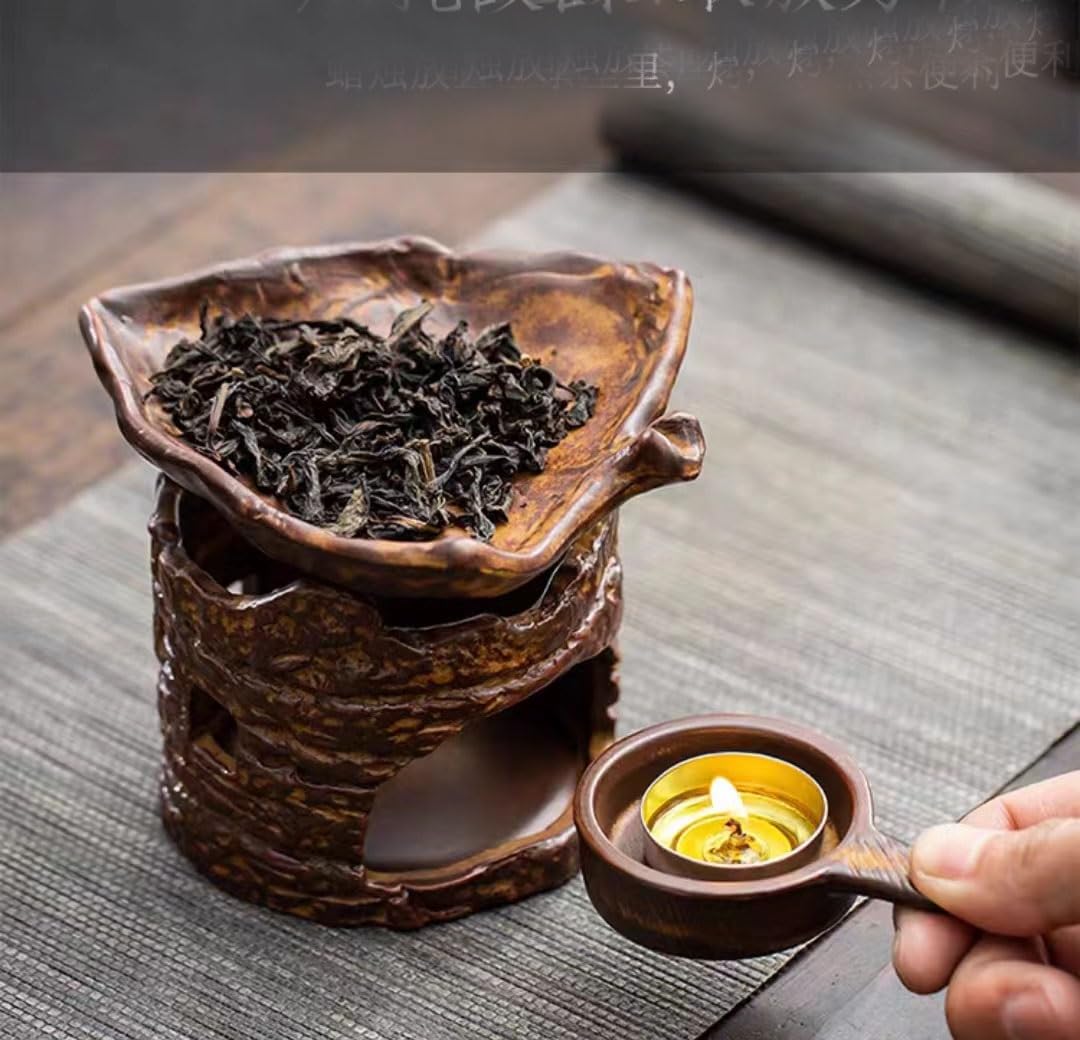 Duftkerzenhalter, Ölbrenner, chinesischer Retro-Röster, Aromaöl-Diffusor, Keramik-Kerzenständer, Duftölwärmer, Brenner for ätherische Öle zur Meditation(A)