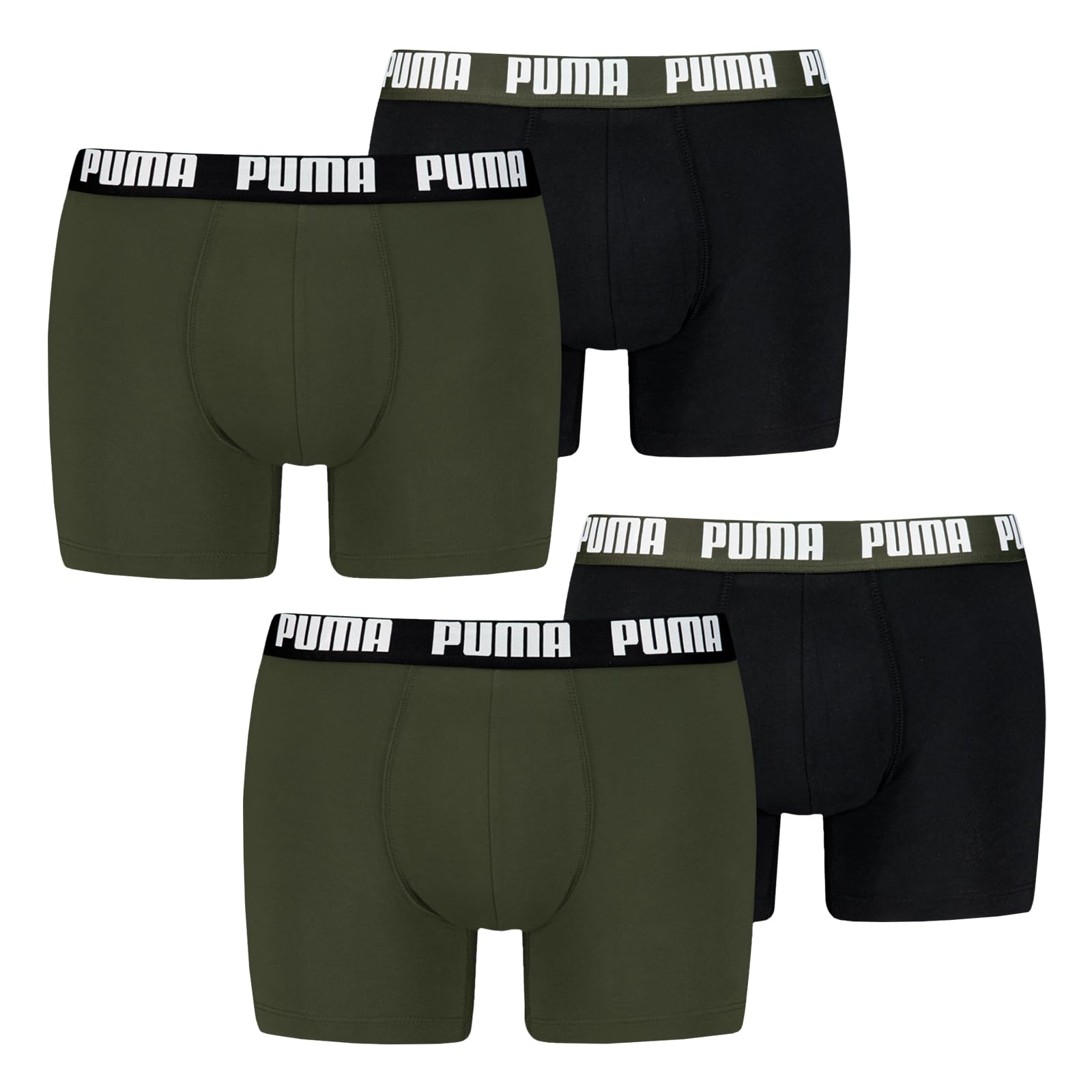 PUMA Herren Boxer Boxershorts Shorts Unterhosen Comfort Stretch 4er Pack, Wäschegröße:XL, Artikel:-012 Forest Night