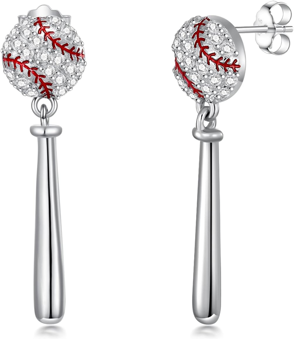 Sports Earrings for Women 925 Sterling Silver Basketball/Baseball/Soccer/Golf/Volleyball/Football Jewelry Gifts for Sports Lovers Coach Player