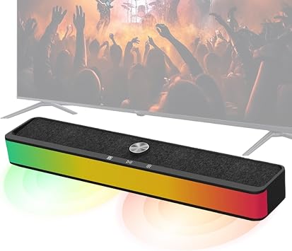 Wireless Speakers for TV | Portable RGB Subwoofer - Wireless PC Game Portable TV Speaker,for Shower Party Christmas Room Patio Car Phone Music Theater Studio