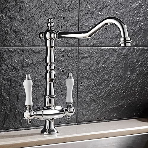 Robinet de cuisine en laiton commercial avec double commande - 5