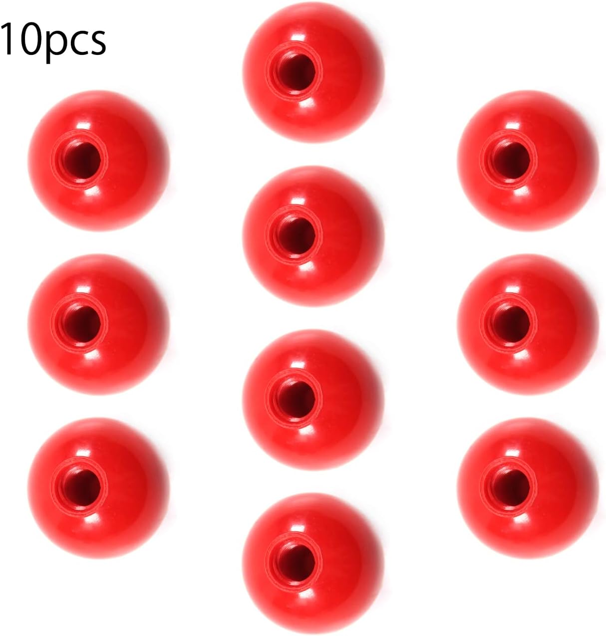 Bettomshin 10Pcs Thermoset Ball Knob M10 Female Thread Machine Handle 35mm Diameter Smooth Rim