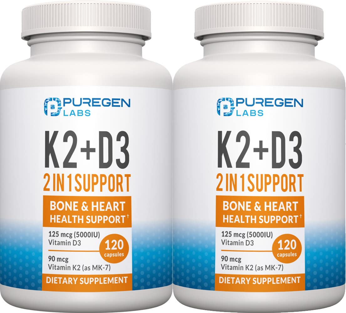 Buy 2 in 1 High Potency Formula 90mcg Vitamin K2 (MK7) and 5000 IU