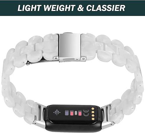 Miniatura 6 de NINKI Compatible con Fitbit Luxe Band de resina ligera y suave de repuesto para mujer, correa de pulsera de lujo para Fitbit Luxe para hombre