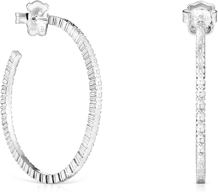 pendientes pequeños straight disco de plata