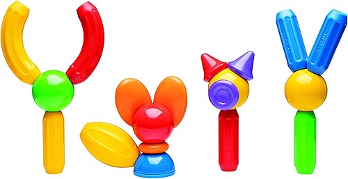 Miniatura 7 de STICK O Basic - Juego de construcción magnético de 30 piezas, colores del arcoíris, juguete educativo de construcción STEM a partir de 18 meses