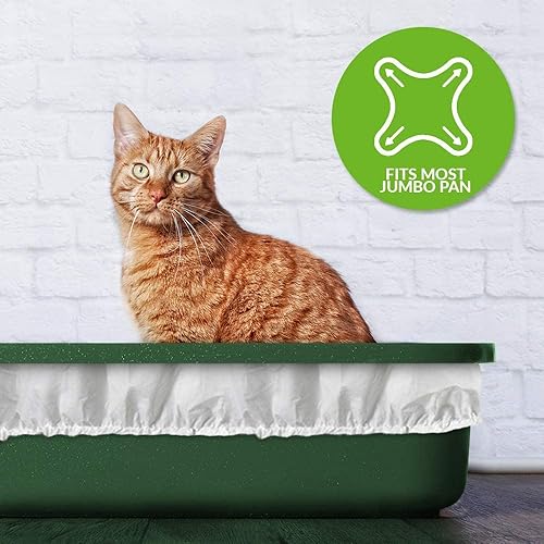 Miniatura 3 de Alfapet Kitty Cat Pan - Caja de arena desechable, forros elásticos, paquete de 13 unidades, para sartenes de arena extra gigantes, gigantes,