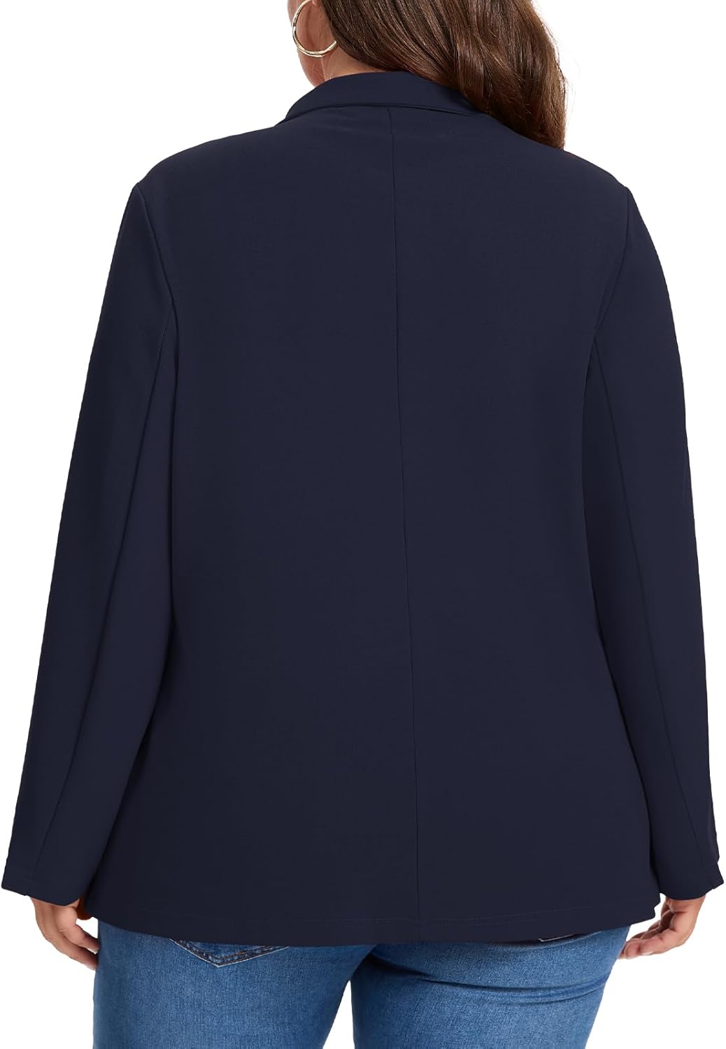 MINTLIMIT Plus Size Blazer Suit Jacket for Women Long Sleeve Lapel Blazers Jackets Casual Dressy Work Fashion Tailored Outfit with Pocket,3XL Navy Blue - Image 5