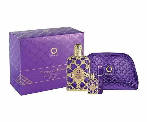 Miniatura 1 de Orientica Al Haramain Velvet Gold - Set de regalo de 4 piezas para mujer (Eau De Parfum Spray de 2.7 oz + Eau De Parfum Spray de 0.33 oz +