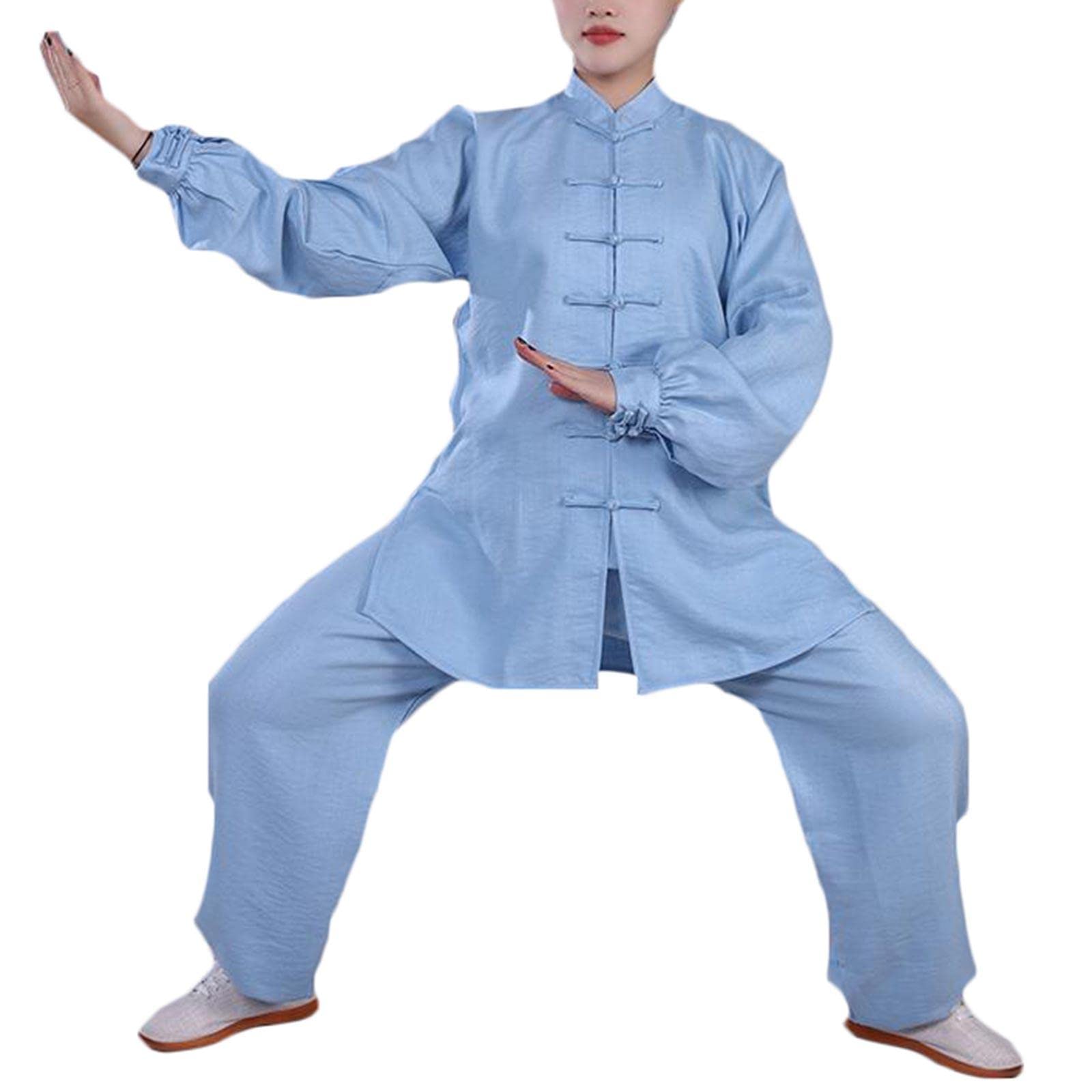 Tai Chi jednolita odzież zestawy sztuk walki mężczyźni kobiety chińskie tradycyjne Kung Fu Wing Chun Taekwondo odzież treningowa, niebieski-XXXL