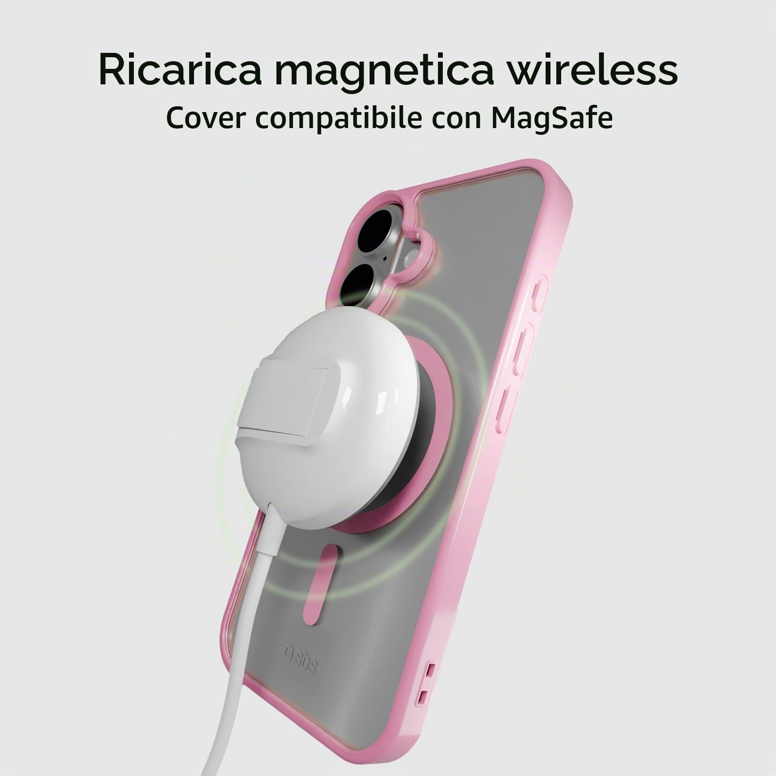 SBS Mag Frame Case Per IPhone 16 Pro – TPU Trasparente Con Bordo Nero, Antiurto, MagSafe Integrato, Protezione Per Fotocamera