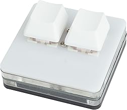 Mini Keyboard One Hand Mechanical Red Axis Assign Changeable Copy Paste USB Wired Connection Shortcut LED Backlight Small (White-Non-Printing/2 Keys)