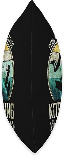 Miniatura 2 de Summer Kitesurf Apparel For Kitesurfers Retro Kitesurfing Feel The Wind, Ride The Waves Quote Throw Pillow, 16x16, Multicolor