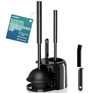 3 in 1 Toilet Brush and Plunger Set with Crevice Cleaning Brush Toilet Plunger and Brush Set with