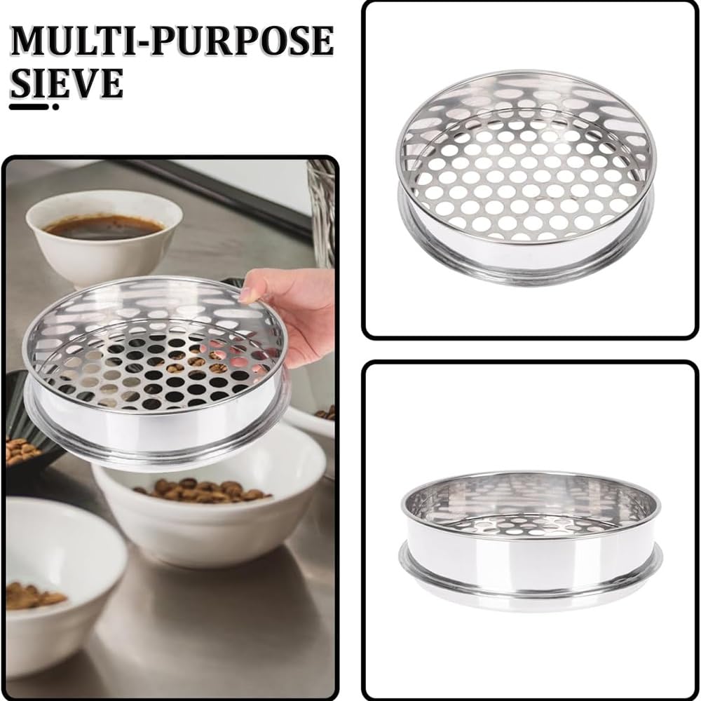 Tamiz de malla de acero inoxidable 304, tamiz de cocina fino duradero para hornear, filtrar frutas y colar alimentos con mango