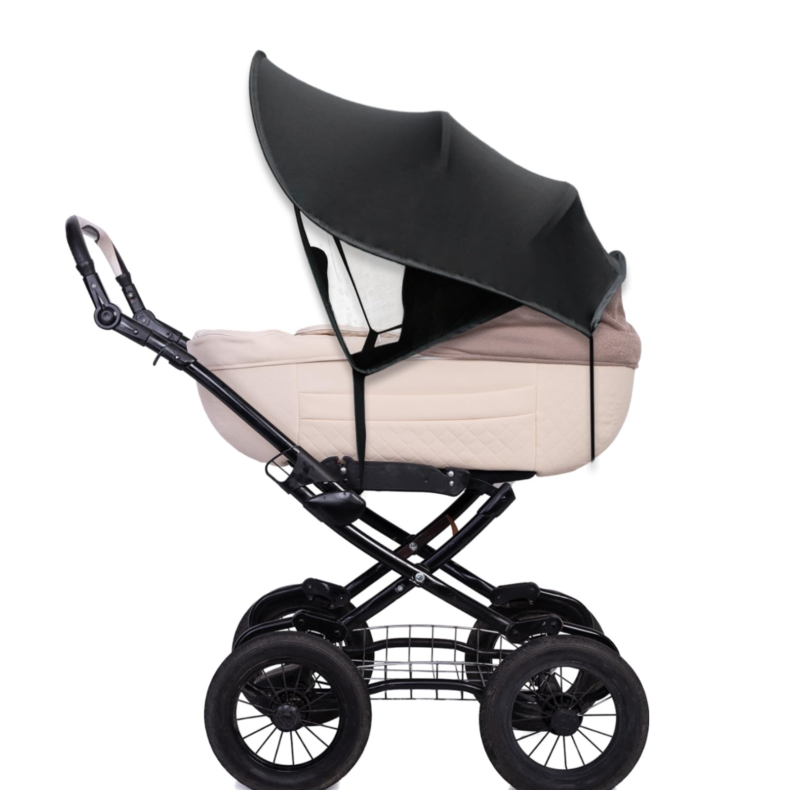 Universal Baby Pram Sun Shade Cover UPF50+ Adjustable Canopy with Sun Shade Breathable Foldable Sunshade for Stroller Buggy Pram - Image 3