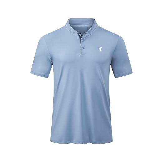 JMIERR Men's Polo Henley Shirt Moisture Wicking Quick Dry Summer Casual Short Sleeve Golf Polo T Shirts