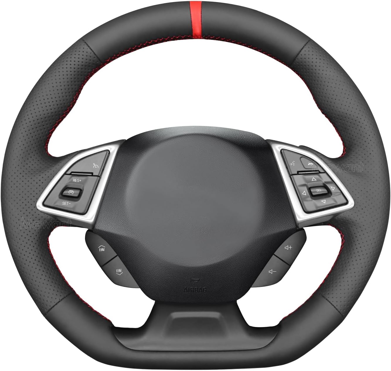 MEWANT Hand Stitch Car Steering Wheel Protector Wrap Cover for Chevrolet Camaro 2017-2022 Steering Wheel Accessories