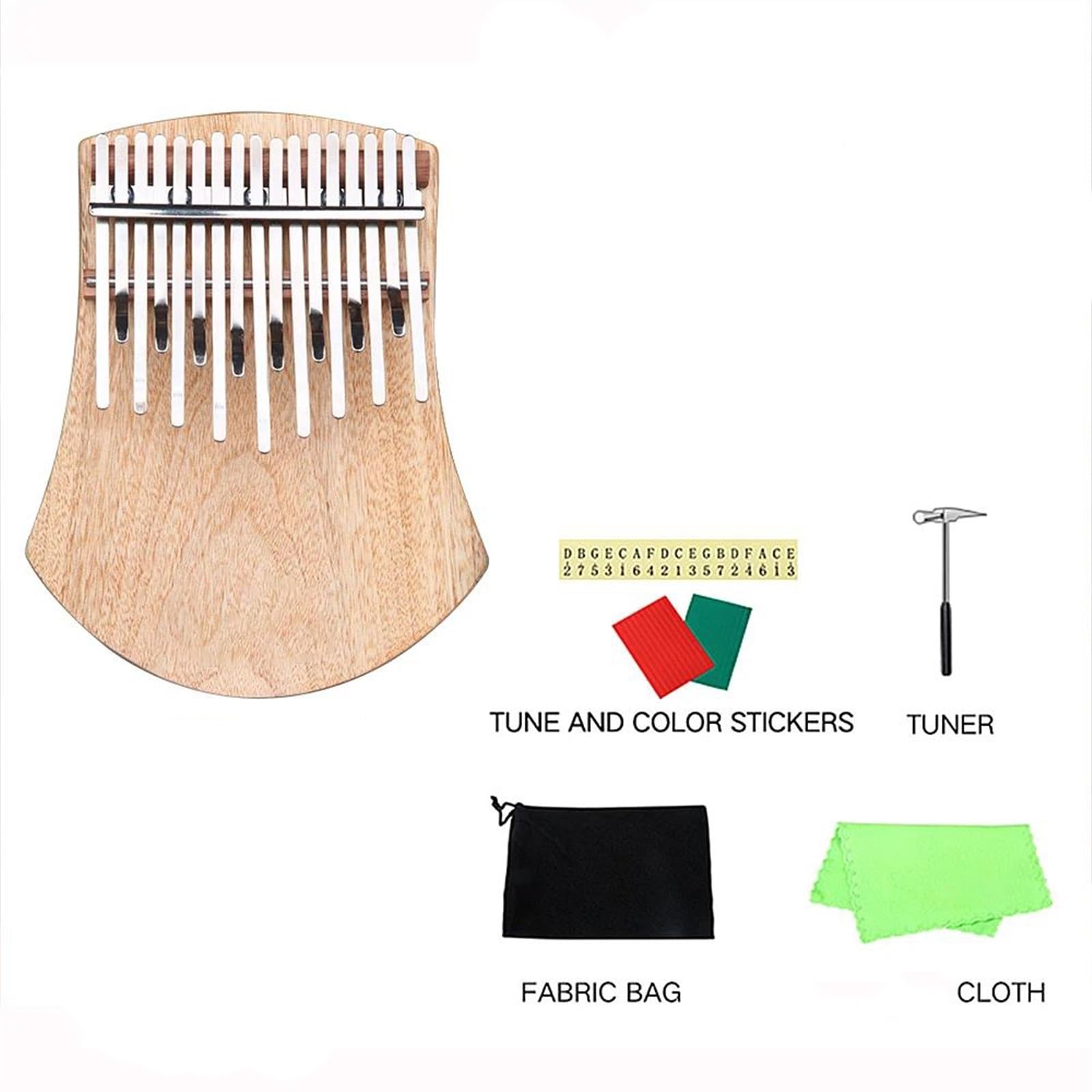 Piano De Pulgar Kalimba Kalimba En Tono C Kalimba De Madera De Alcanfor Sólida De 17 Teclas Con Instrucciones Y Martillo De Afinación Piano De Pulgar Portátil