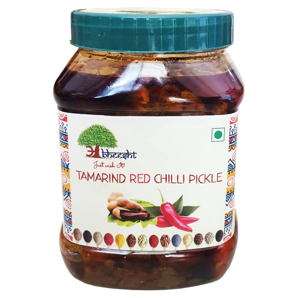 Abheesht Tamarind Red Chilli Pickle 400g | Homemade Traditional Achar | Imli Lal Mirch Achar | Pickles in Mustard Oil