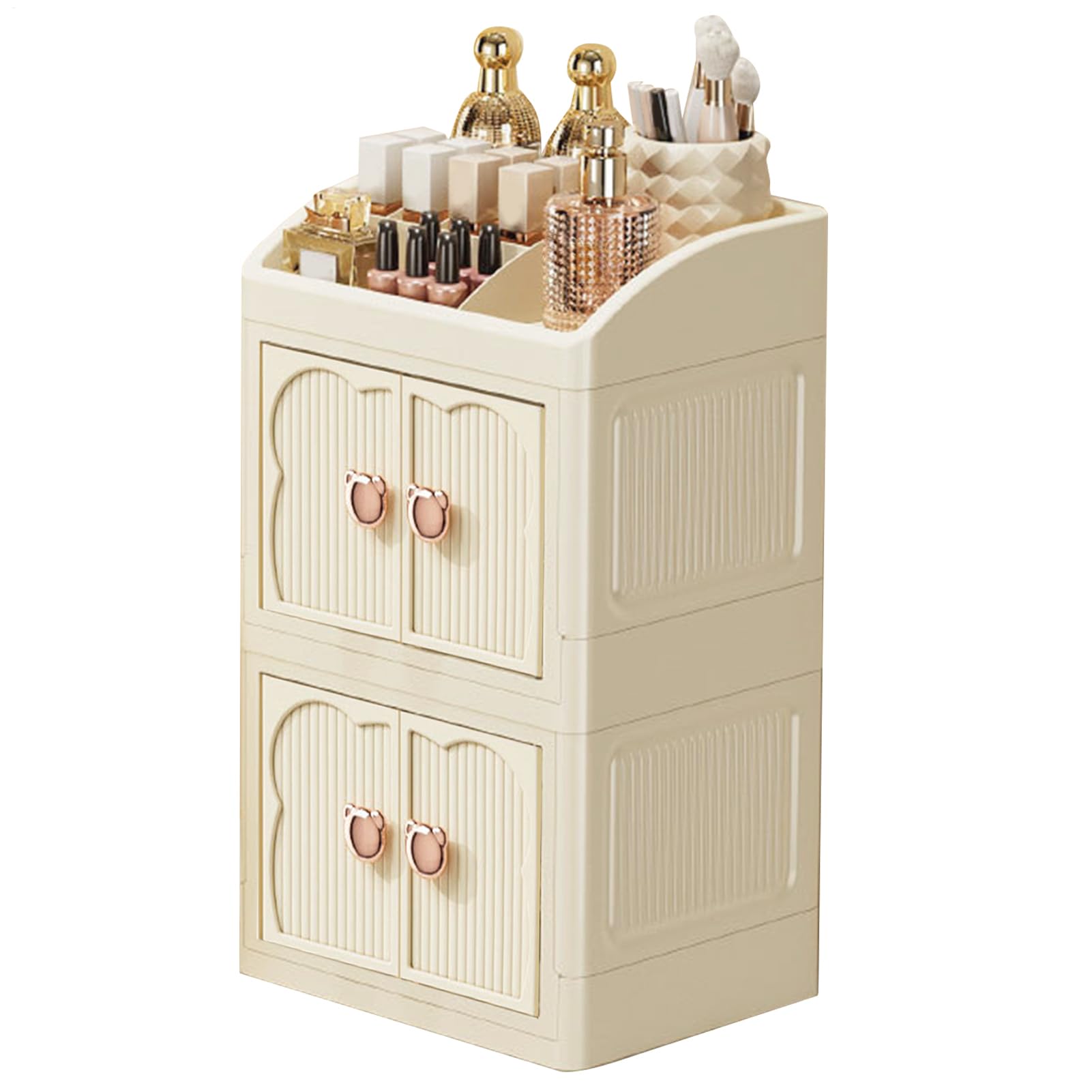 Organisateur de maquillage acrylique transparent avec support cosmétique pour parfum et pinceaux