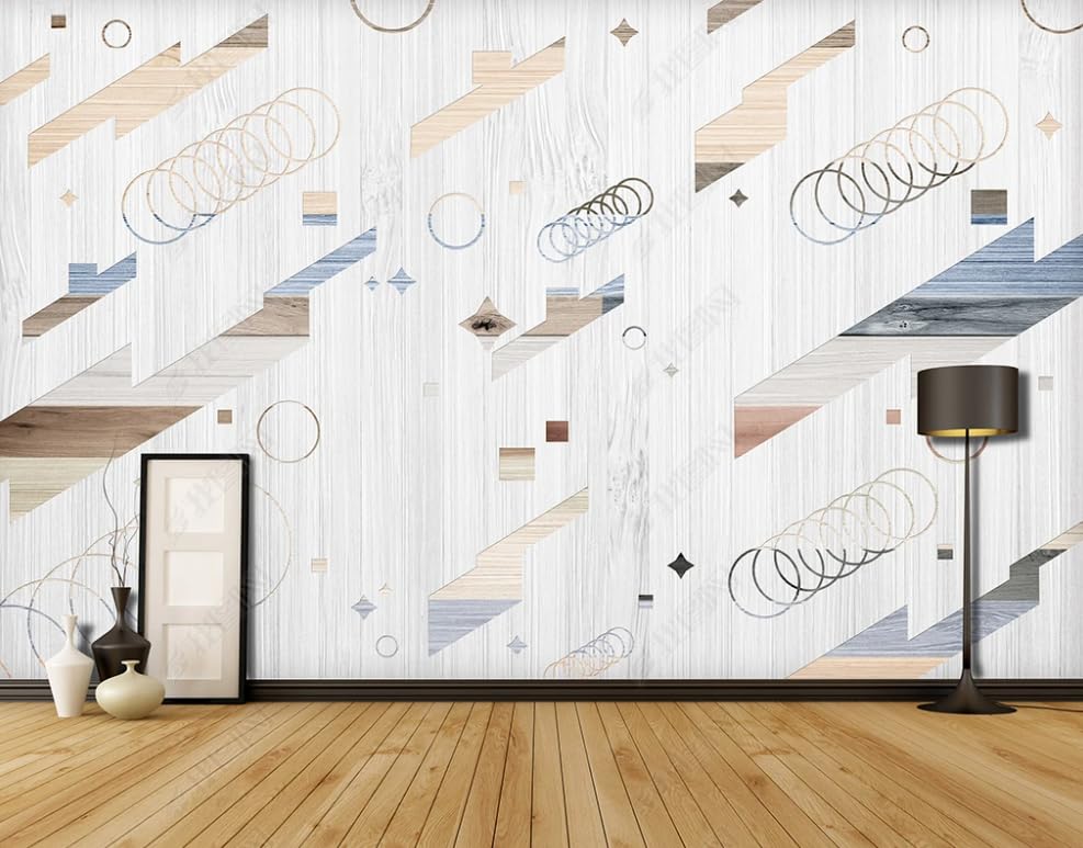 Papier peint intissé géométrique masquant pour rénover un grand mur de salon abîmé