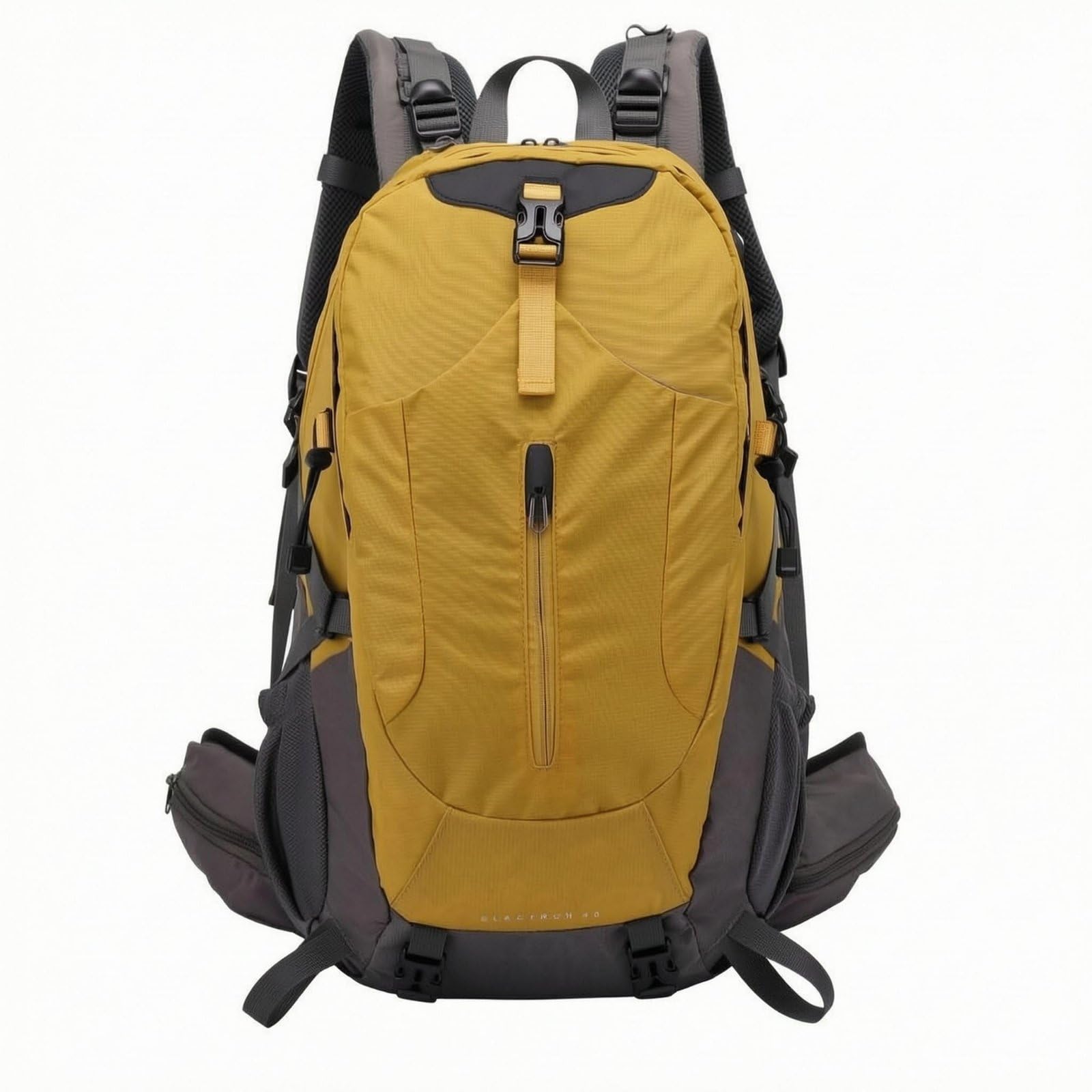 MYADDICTION 36-55L Large-Capacity Backpack Padded Shoulder Straps Trekking Backpack Structured Camping Rucksack Long-Lasting, Gold-image-21