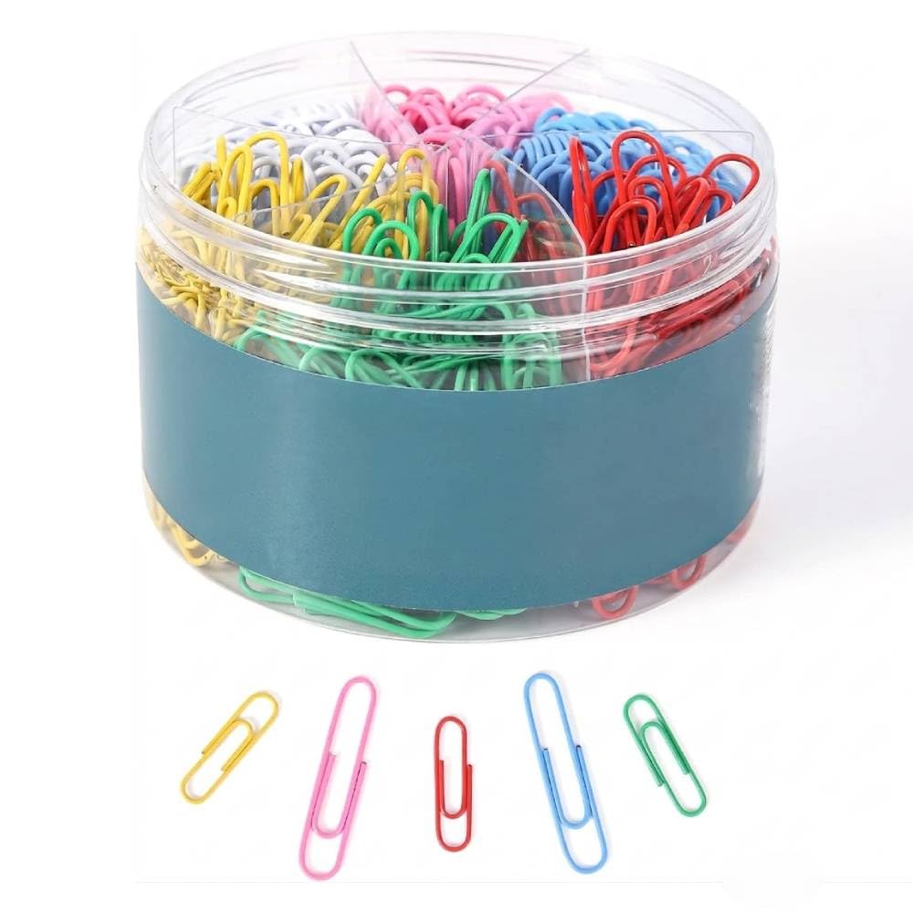 Inkspire Paper Clips, 400 Pcs Assorted Size 33mm Medium & 50mm Large, Durable Paperclips for Workplace, Office, Home, School, Personal Use and Office Supplies (Multi Colour)