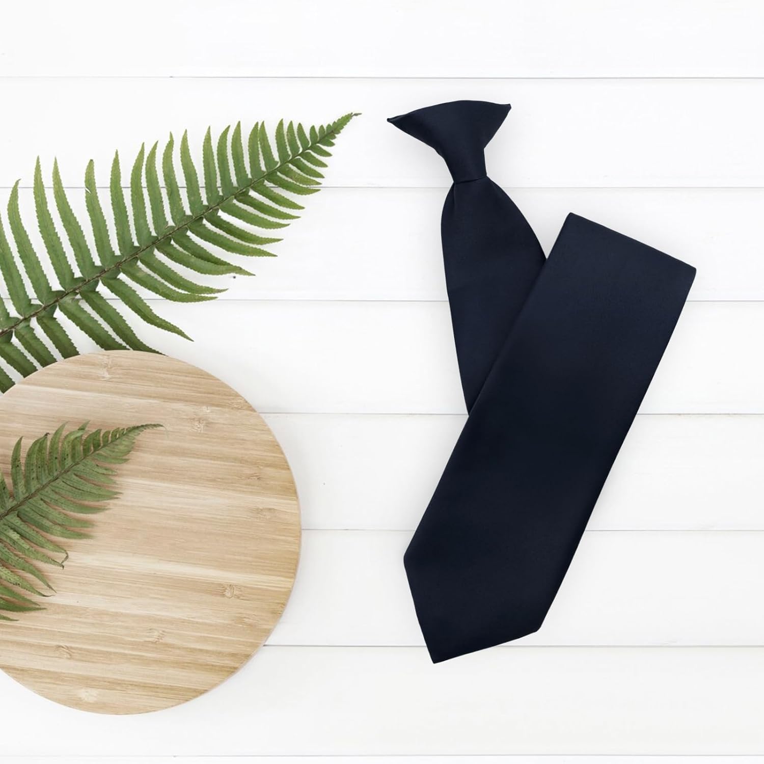 Clip on Ties for Men, Pre-tied Suit Mens Ties Solid Color Men's Neckties for Wedding Business Graduation School - Image 6