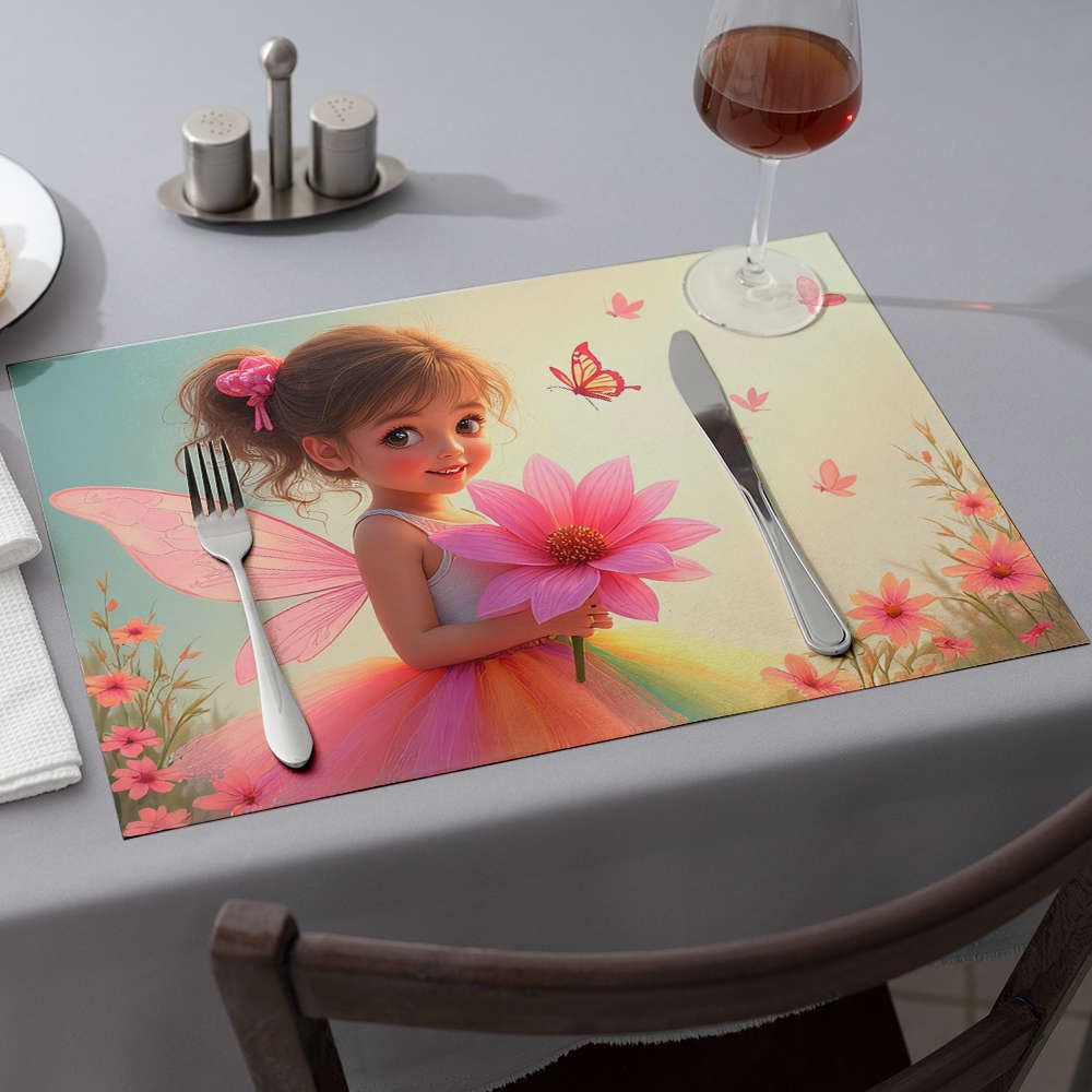 Sets de table fée et motifs fraises aux finitions soignées lot de 6