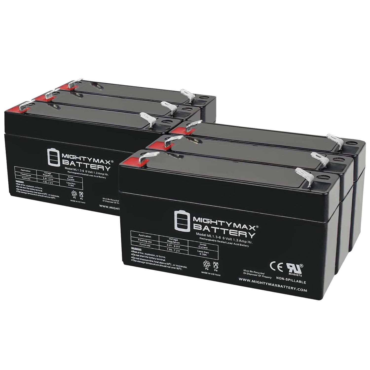 Mighty Max Battery 6V 1.3Ah SLA Replacement Battery Compatible with Biochem 712008A1-6 Pack